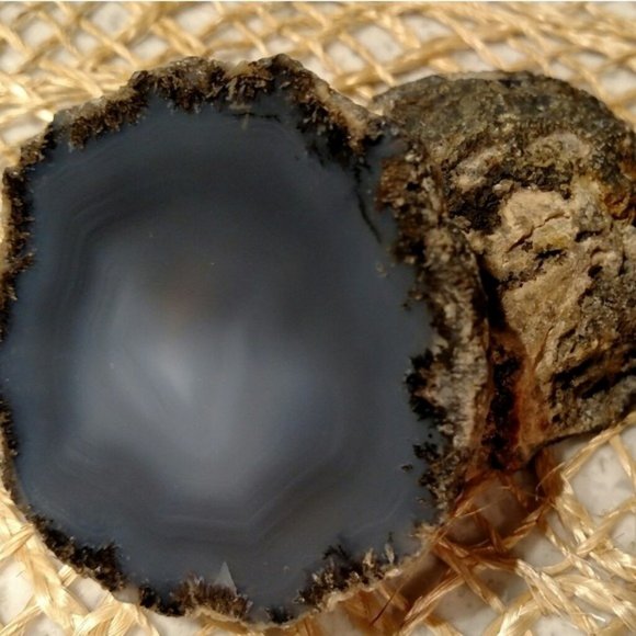 Matching Blue Agate Polished Geode Halves, SET/2, EUC - Picture 4 of 7